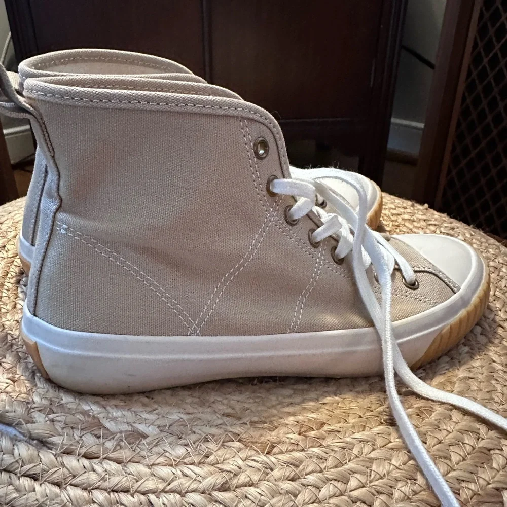 J.Crew Canvas High Top Sneakers | Neutral Tan | Size 6